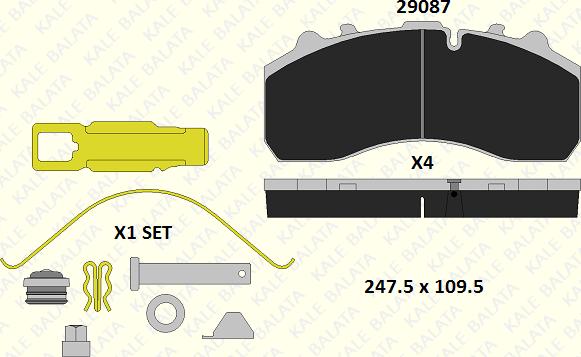 KALE 29087 300 54 - Kit de plaquettes de frein, frein à disque cwaw.fr