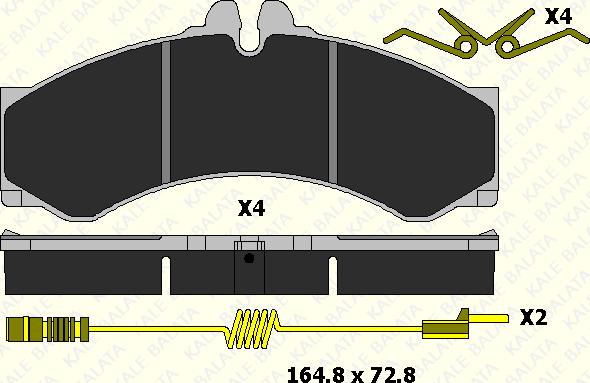 KALE 29076 200 14 - Kit de plaquettes de frein, frein à disque cwaw.fr