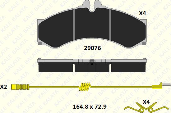 KALE 29076 200 24 - Kit de plaquettes de frein, frein à disque cwaw.fr