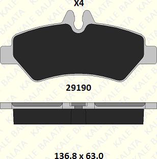 KALE 29190 190 24 - Kit de plaquettes de frein, frein à disque cwaw.fr