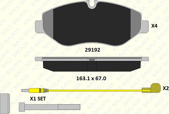 KALE 29192 209 44 - Kit de plaquettes de frein, frein à disque cwaw.fr