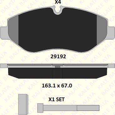 KALE 29192 209 14 - Kit de plaquettes de frein, frein à disque cwaw.fr