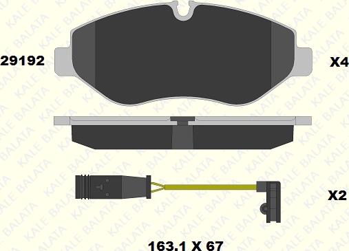 KALE 29192 209 34 - Kit de plaquettes de frein, frein à disque cwaw.fr