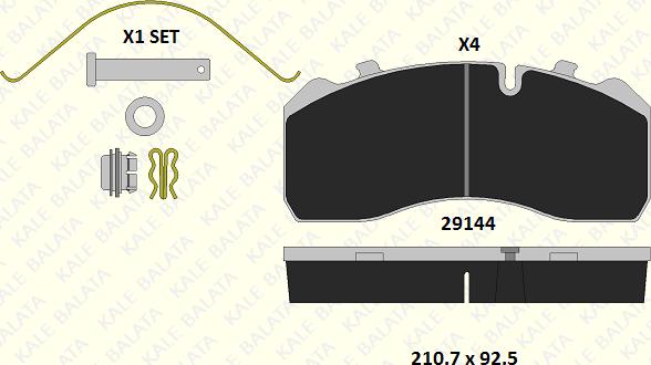 KALE 29145 300 14 - Kit de plaquettes de frein, frein à disque cwaw.fr