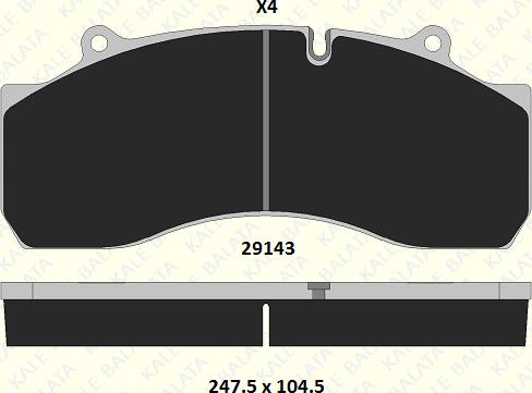 KALE 29143 300 04 - Kit de plaquettes de frein, frein à disque cwaw.fr