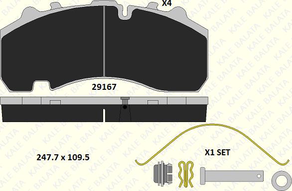 KALE 29167 300 14 - Kit de plaquettes de frein, frein à disque cwaw.fr