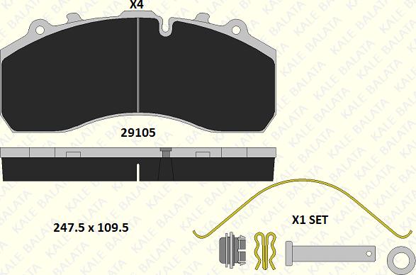 KALE 29105 300 14 - Kit de plaquettes de frein, frein à disque cwaw.fr