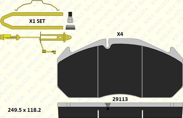 KALE 29113 282 24 - Kit de plaquettes de frein, frein à disque cwaw.fr