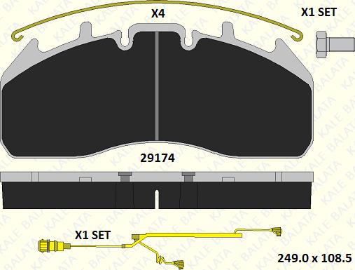 KALE 29174 292 24 - Kit de plaquettes de frein, frein à disque cwaw.fr