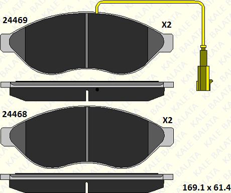 KALE 24469 190 05 - Kit de plaquettes de frein, frein à disque cwaw.fr