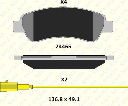 KALE 24465 190 05 - Kit de plaquettes de frein, frein à disque cwaw.fr