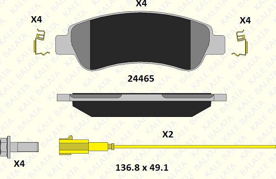 KALE 24465 190 15 - Kit de plaquettes de frein, frein à disque cwaw.fr