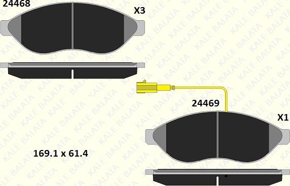 KALE 24468 190 05 - Kit de plaquettes de frein, frein à disque cwaw.fr