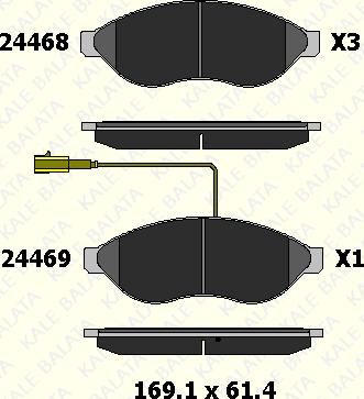 KALE 24468 190 15 - Kit de plaquettes de frein, frein à disque cwaw.fr