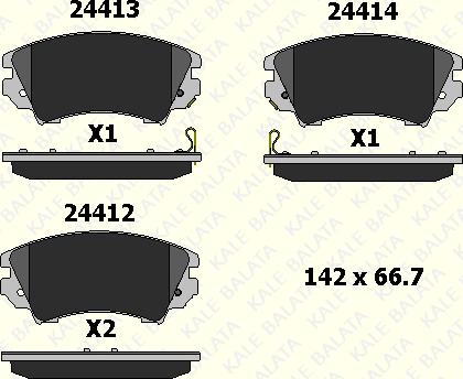 KALE 24412 191 05 - Kit de plaquettes de frein, frein à disque cwaw.fr