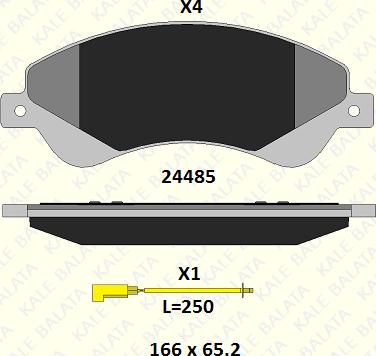 KALE 24485 188 04 - Kit de plaquettes de frein, frein à disque cwaw.fr