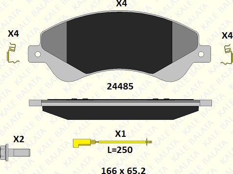 KALE 24485 188 14 - Kit de plaquettes de frein, frein à disque cwaw.fr