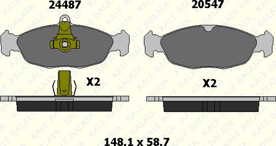 KALE 24487 166 05 - Kit de plaquettes de frein, frein à disque cwaw.fr