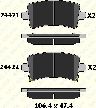 KALE 24421 173 05 - Kit de plaquettes de frein, frein à disque cwaw.fr