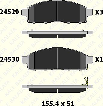 KALE 24529 160 05 - Kit de plaquettes de frein, frein à disque cwaw.fr