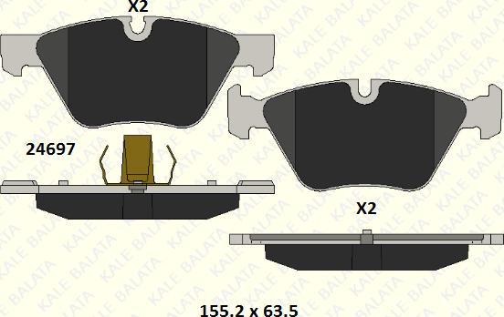 KALE 24697 193 05 - Kit de plaquettes de frein, frein à disque cwaw.fr