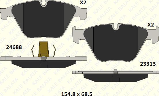 KALE 24688 192 05 - Kit de plaquettes de frein, frein à disque cwaw.fr