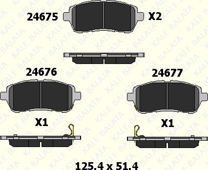 KALE 24675 165 05 - Kit de plaquettes de frein, frein à disque cwaw.fr