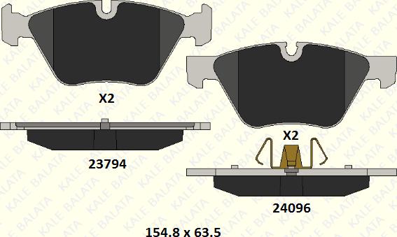 KALE 24096 203 05 - Kit de plaquettes de frein, frein à disque cwaw.fr