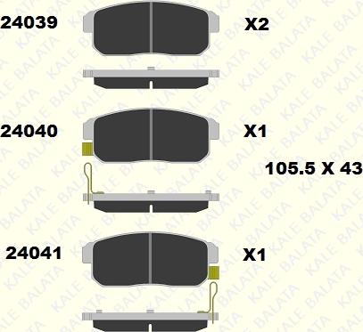 KALE 24040 144 05 - Kit de plaquettes de frein, frein à disque cwaw.fr