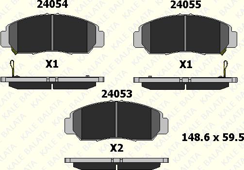 KALE 24053 170 05 - Kit de plaquettes de frein, frein à disque cwaw.fr