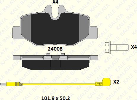 KALE 24008 177 14 - Kit de plaquettes de frein, frein à disque cwaw.fr