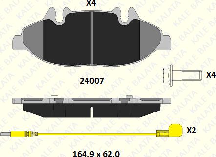 KALE 24007 202 14 - Kit de plaquettes de frein, frein à disque cwaw.fr