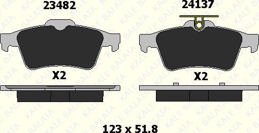 KALE 24137 165 05 - Kit de plaquettes de frein, frein à disque cwaw.fr