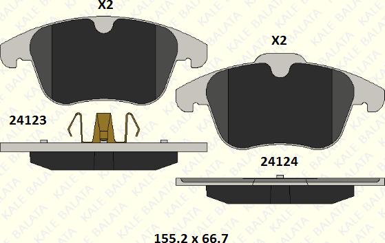 KALE 24123 203 05 - Kit de plaquettes de frein, frein à disque cwaw.fr