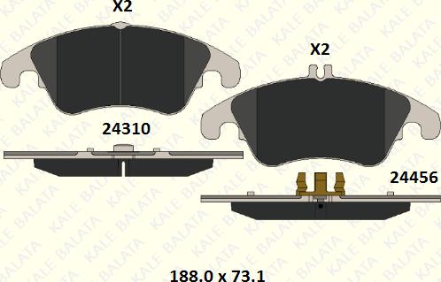 KALE 24310 194 05 - Kit de plaquettes de frein, frein à disque cwaw.fr