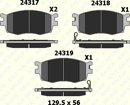 KALE 24317 177 05 - Kit de plaquettes de frein, frein à disque cwaw.fr