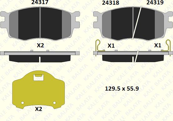 KALE 24317 177 15 - Kit de plaquettes de frein, frein à disque cwaw.fr