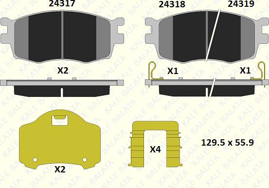 KALE 24317 177 25 - Kit de plaquettes de frein, frein à disque cwaw.fr