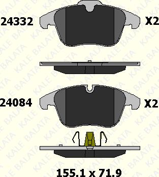 KALE 24332 179 05 - Kit de plaquettes de frein, frein à disque cwaw.fr