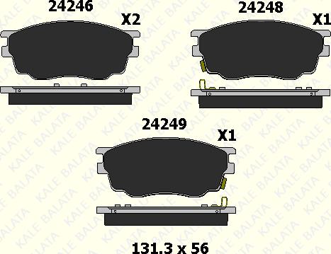 KALE 24246 170 05 - Kit de plaquettes de frein, frein à disque cwaw.fr