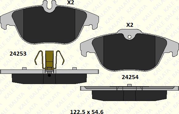 KALE 24253 179 05 - Kit de plaquettes de frein, frein à disque cwaw.fr