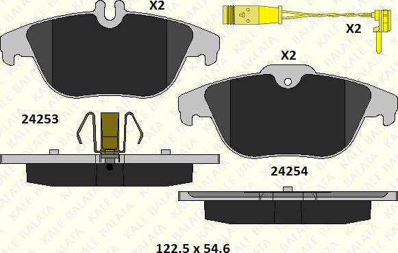 KALE 24253 179 25 - Kit de plaquettes de frein, frein à disque cwaw.fr