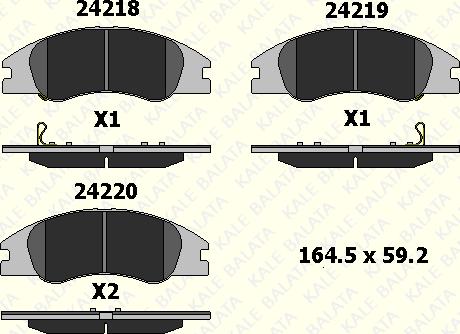 KALE 24218 172 05 - Kit de plaquettes de frein, frein à disque cwaw.fr