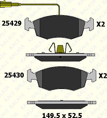 KALE 25429 172 05 - Kit de plaquettes de frein, frein à disque cwaw.fr