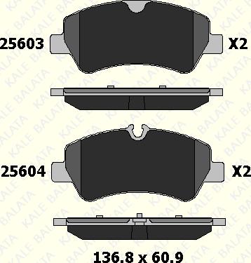 KALE 25603 175 05 - Kit de plaquettes de frein, frein à disque cwaw.fr