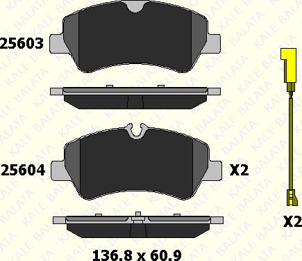 KALE 25603 175 15 - Kit de plaquettes de frein, frein à disque cwaw.fr