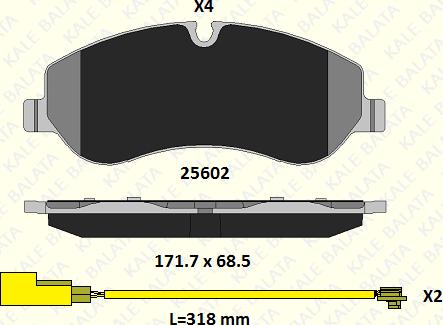 KALE 25602 174 14 - Kit de plaquettes de frein, frein à disque cwaw.fr