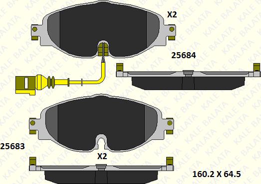 KALE 25683 203 15 - Kit de plaquettes de frein, frein à disque cwaw.fr