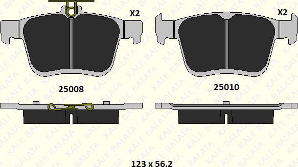 KALE 25008 164 05 - Kit de plaquettes de frein, frein à disque cwaw.fr