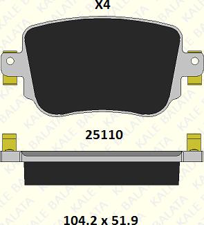 KALE 25110 175 04 - Kit de plaquettes de frein, frein à disque cwaw.fr